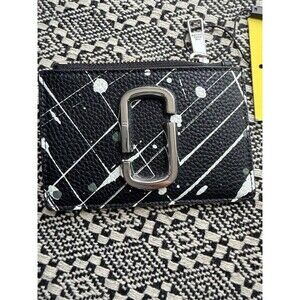 Marc Jacobs Wallet/ Splatter Top Zip Multi  in black/white. NWT